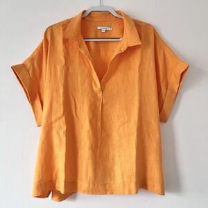 Chico's Women Sz 3.5 (18)Shirt Tunic 100% Linen Sleeveless‎ Lightweight Coastal